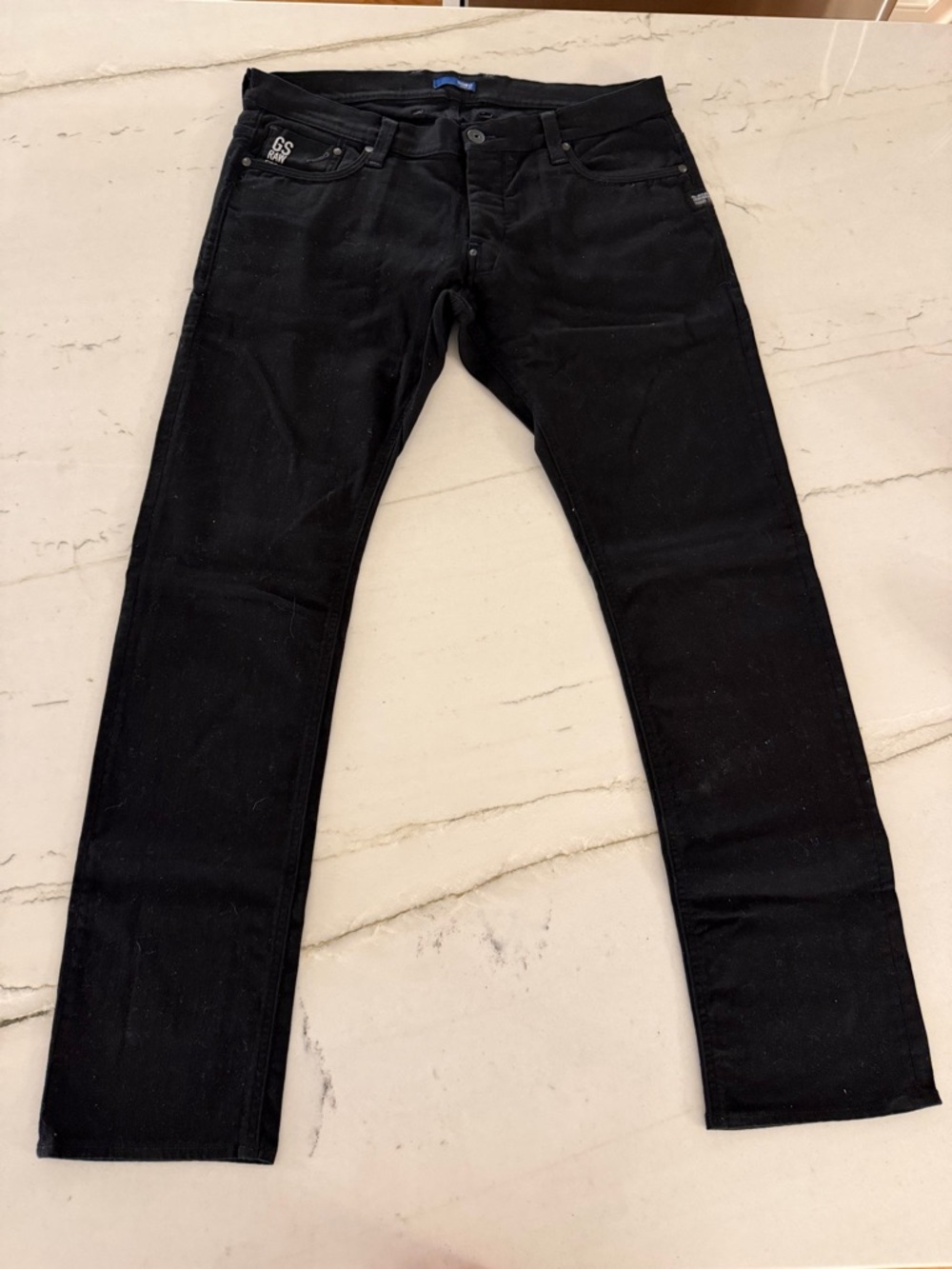 G Star Raw Denim Pants Men’s Size 38x34 Button Fly Black